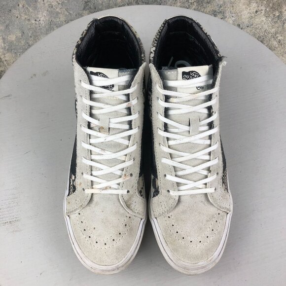 Vans Unisex Size 5.5M 7W Sk8-Hi Slim Italian Weave Aztec Grey Black Sneakers - Picture 3 of 14